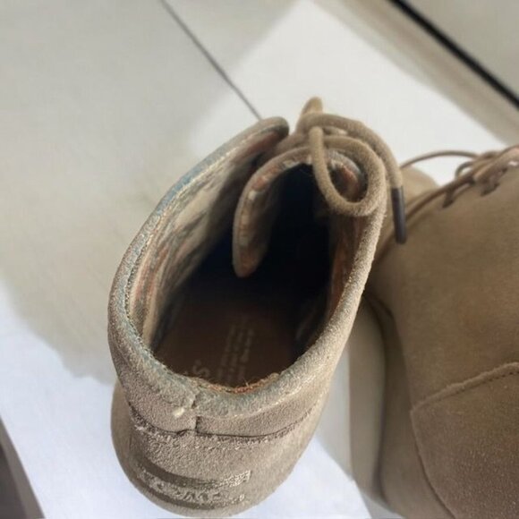 Toms Desert Wedge Lace Up Suede Booties Beige Size 8.5 - Picture 6 of 13